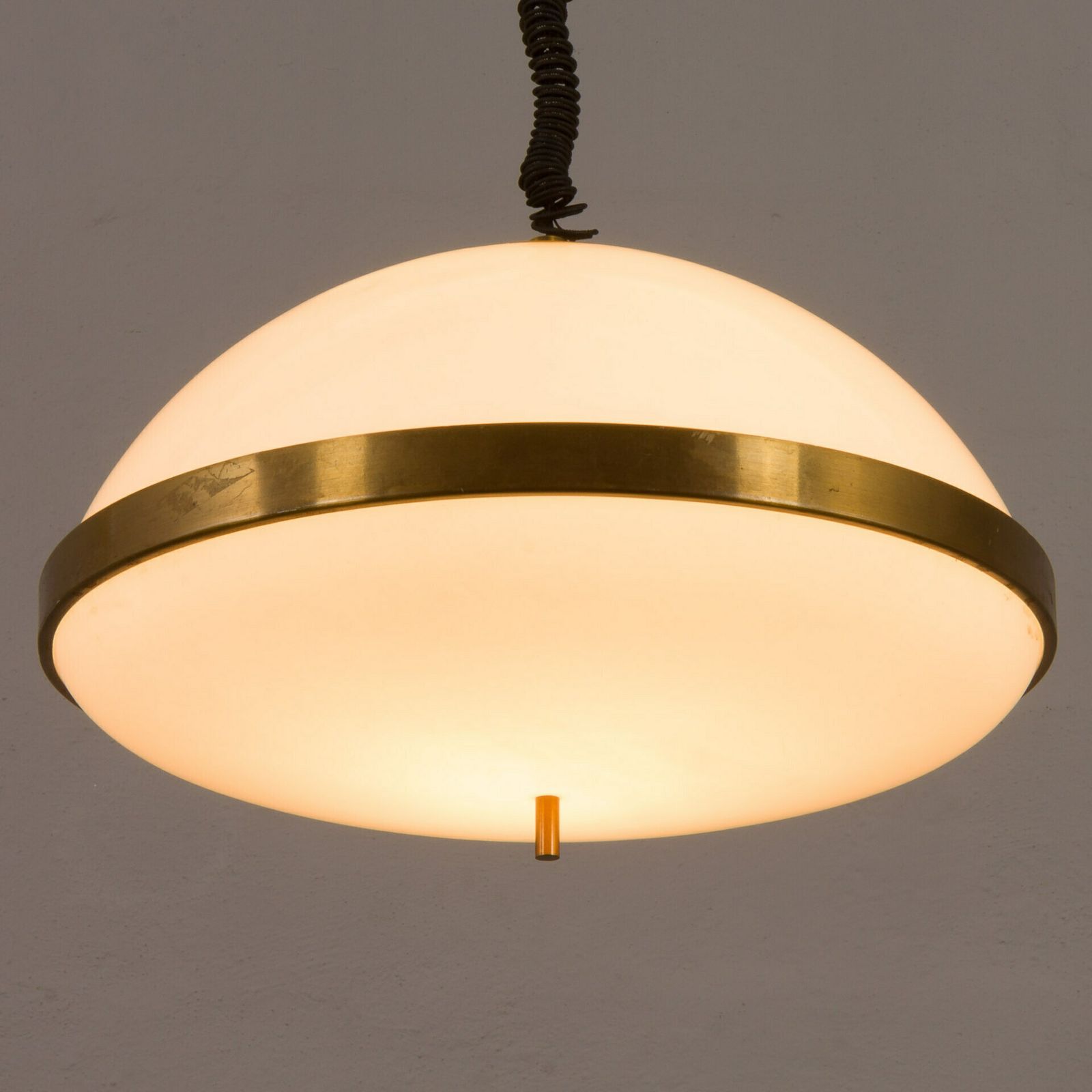 Brass And Acrylic Italian Mid Century Pendant Lamp, 1970s photo for sale