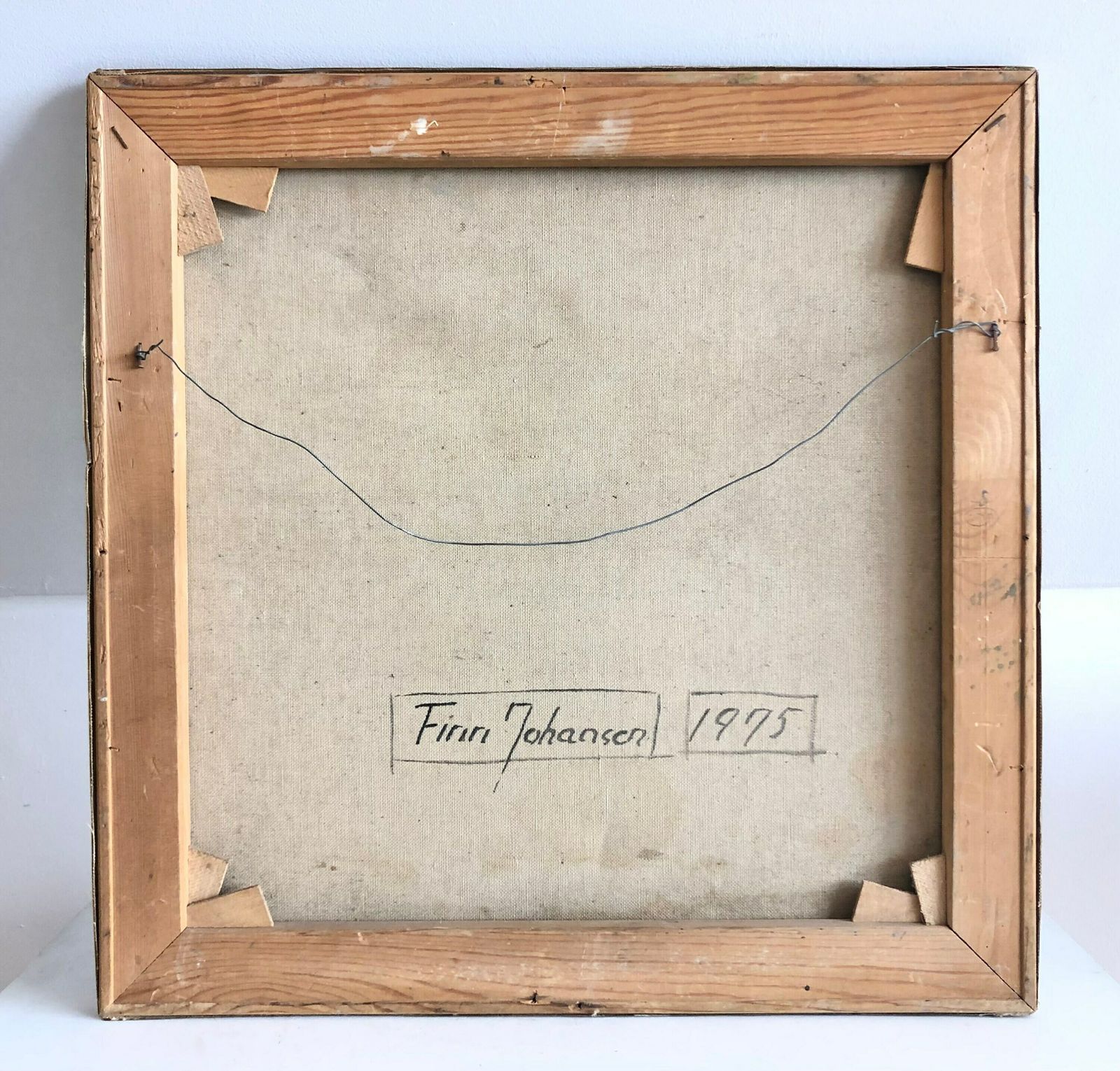 photo furniture Danish Original Painting From 1975 By Finn Johansen With Motive Of Man With Sunglasses And Nude Woman In The Background
