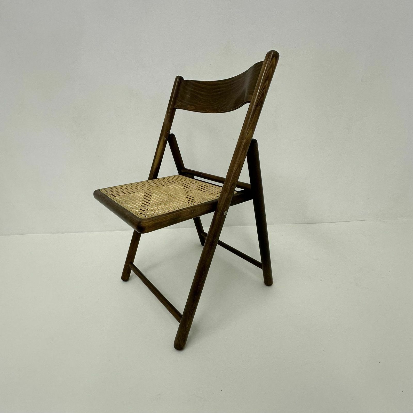 Vintage Folding Chair In Webbing And Wood By Habitat , 1980’s