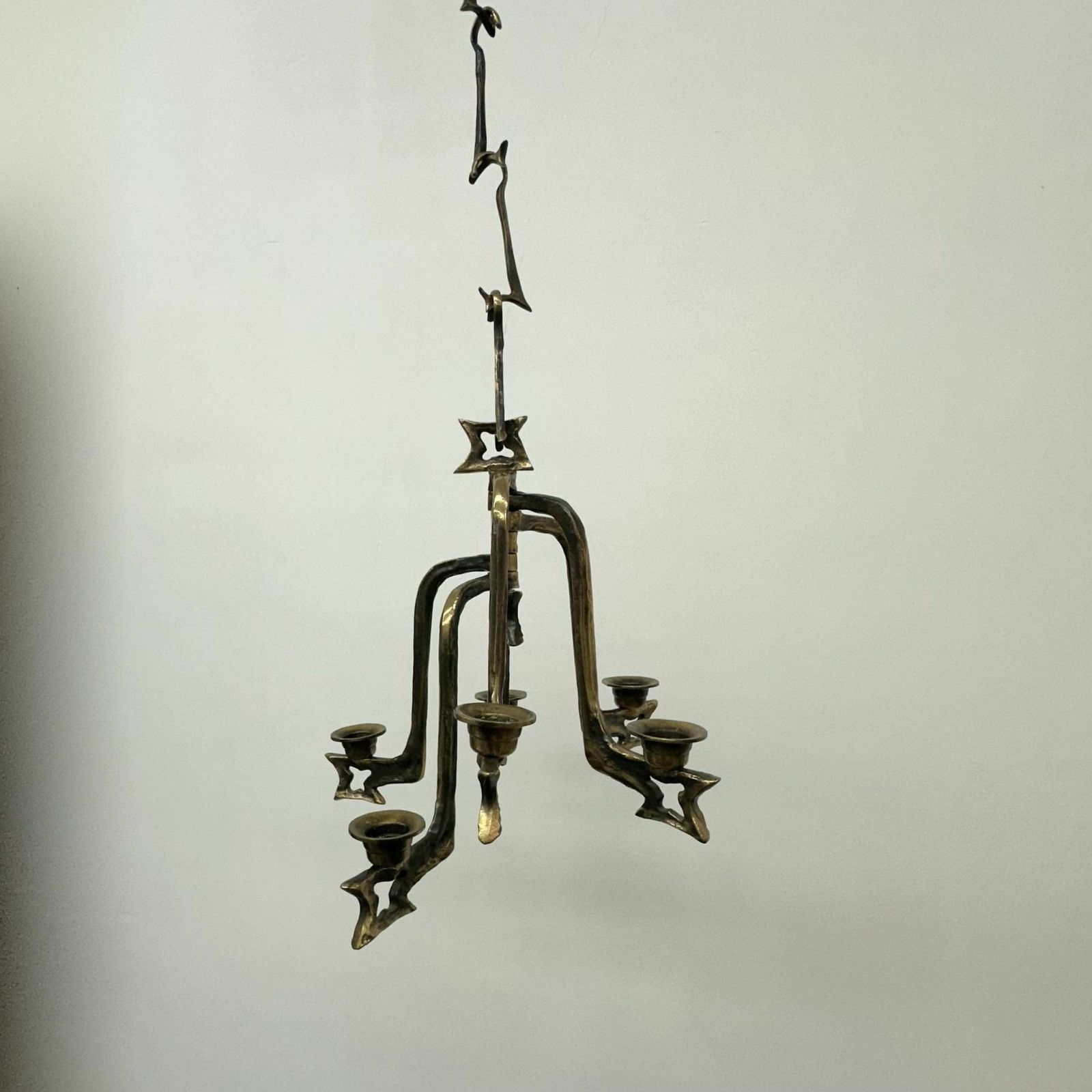 Grote Brutalistische Bronzen Hangende Kandelaar, Jaren 1970 photo buy