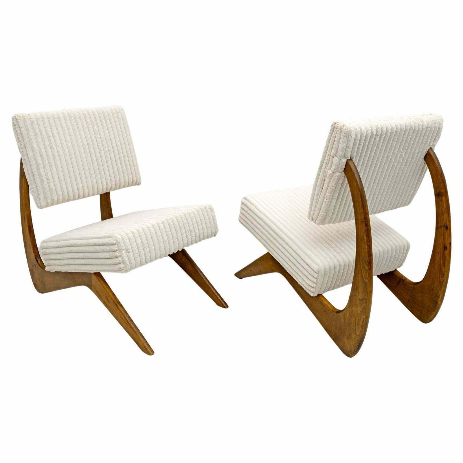 Pair Of Adrian Pearsall Midcentury Walnut Lounge Chairs For Craft Associates