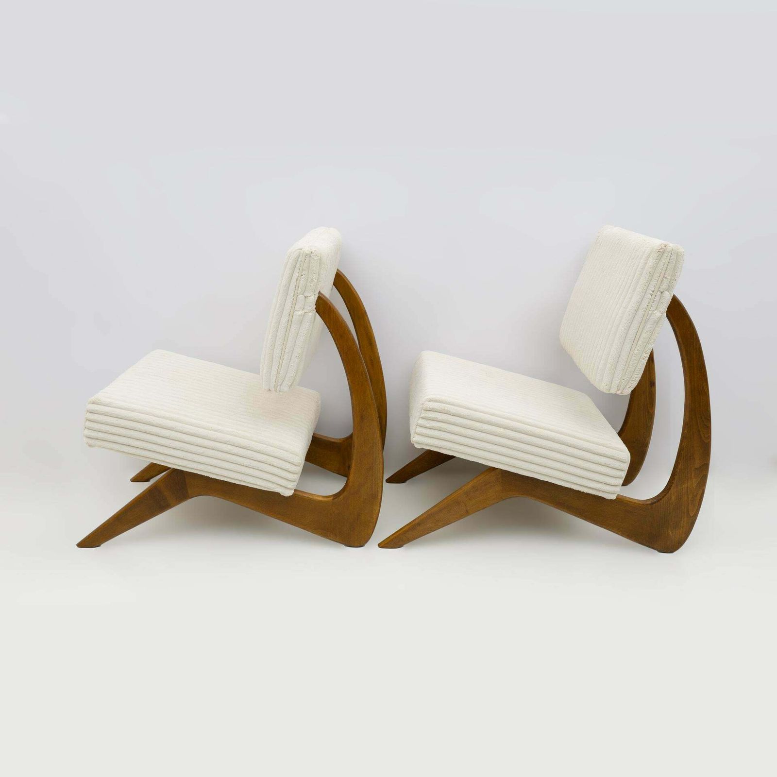 Pair Of Adrian Pearsall Midcentury Walnut Lounge Chairs For Craft Associates photo buy