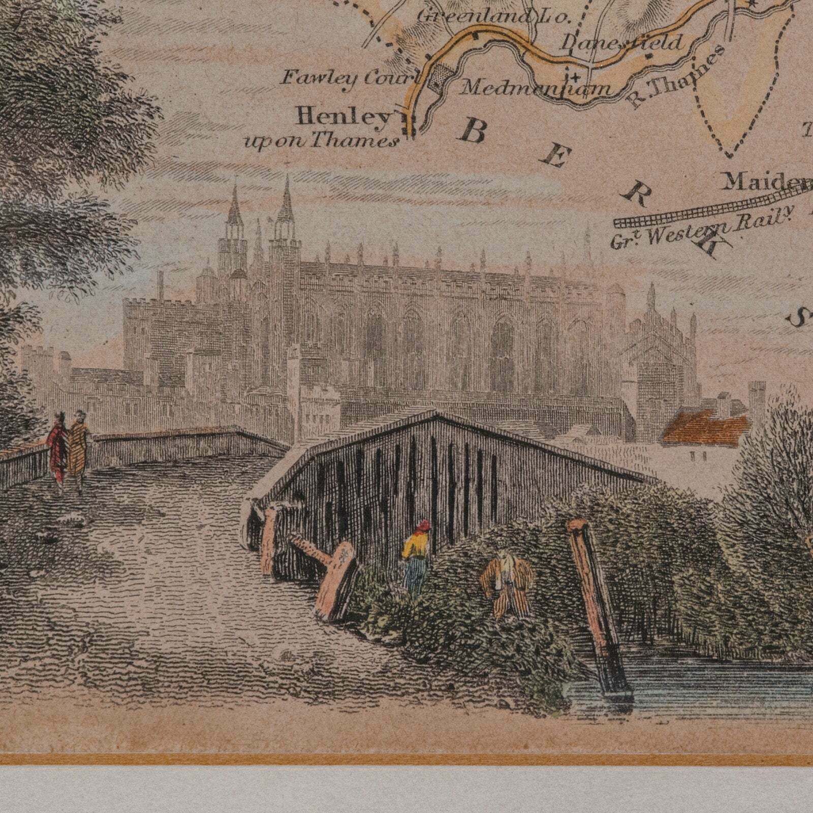 photo for sale Antique Lithography Map, Buckinghamshire, English, Framed Cartography, Victorian