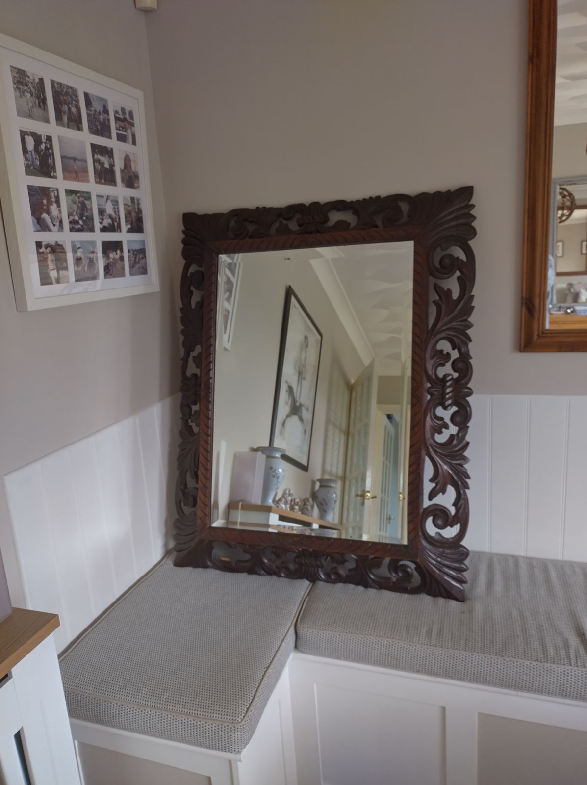Oak Carved Mirror photo furniture