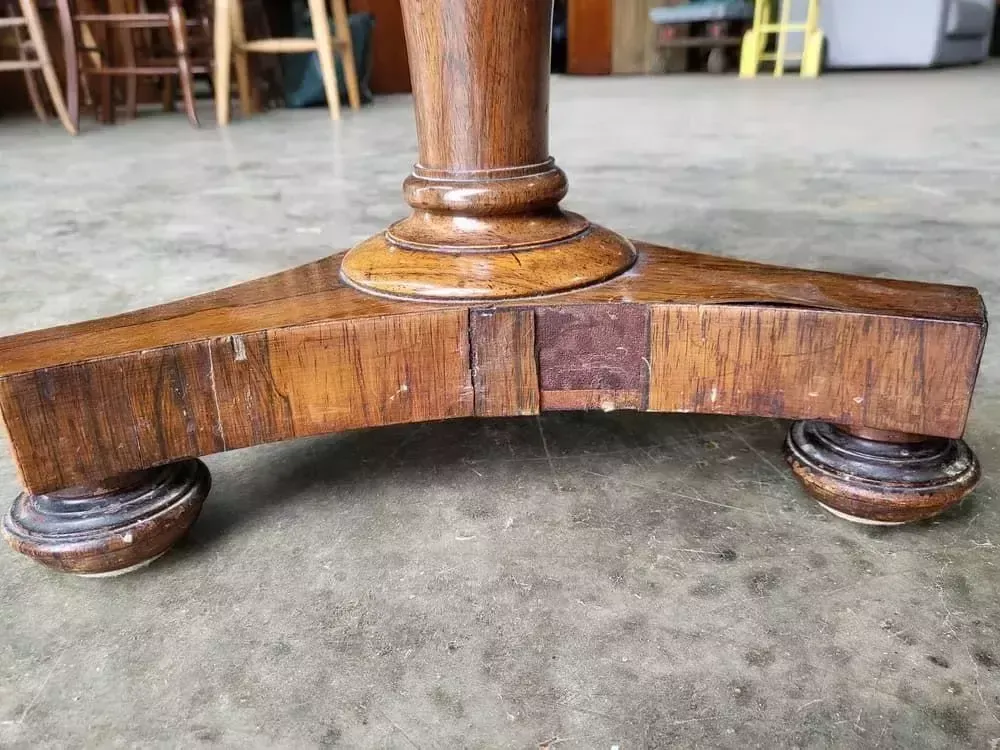 Antique Victorian Embroidered Tripod Side End Lamp Table Pedestal Table photo buy