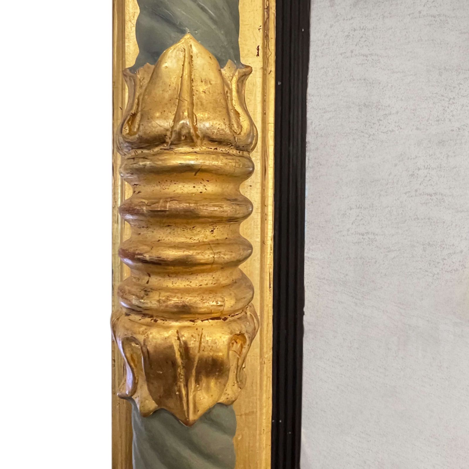 Swedish 19th Century Giltwood Mirror With Refreshed Green Paint photo vinterior