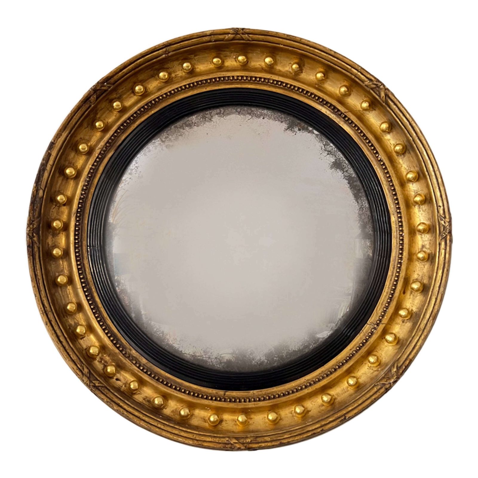 English Regency Mirror With Convex Glass