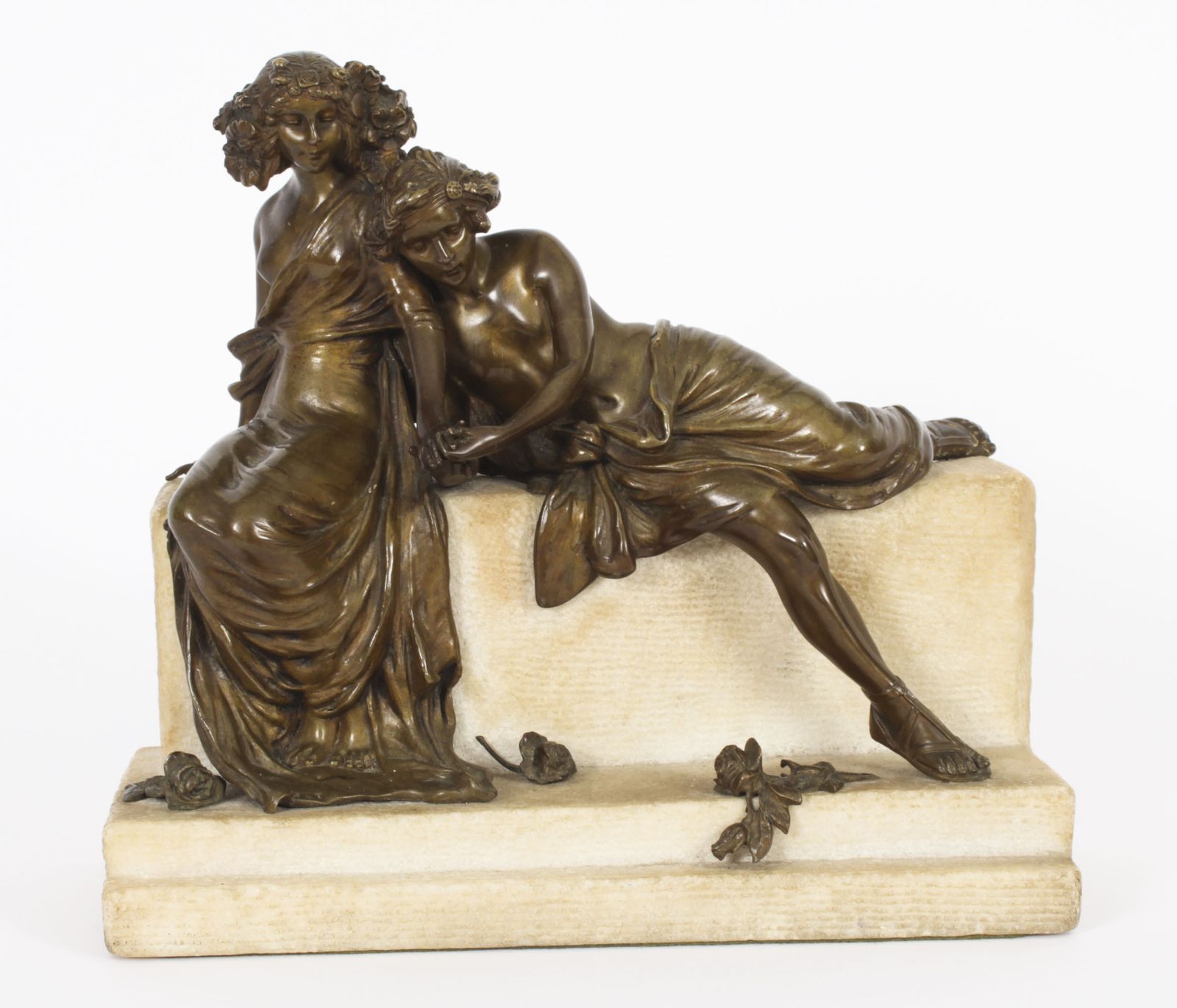 Antique Bronze Marble Sculpure By Carl Kauba Circa 1890 photo Art