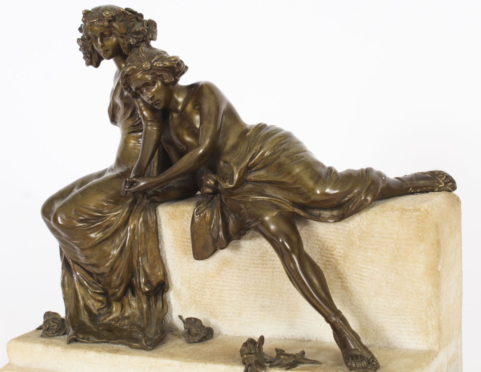 Antique Bronze Marble Sculpure By Carl Kauba Circa 1890 photo vintage