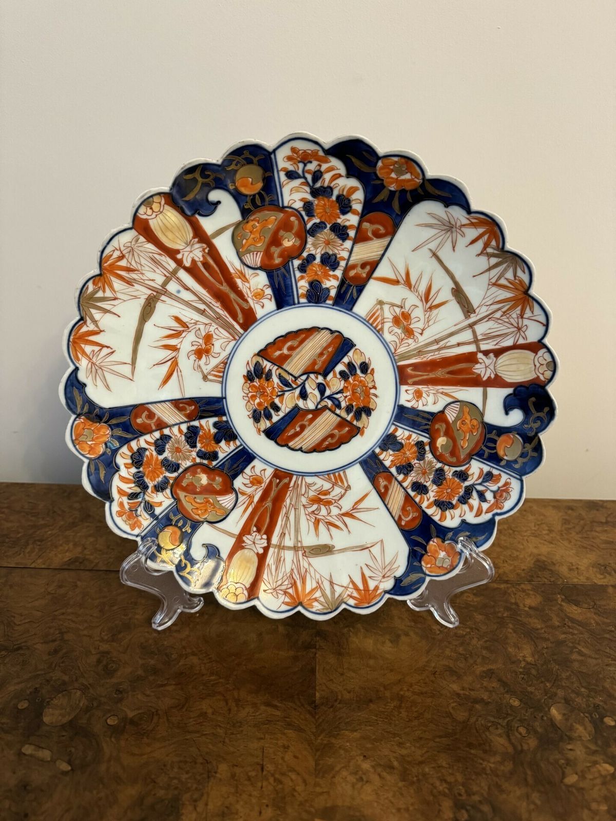 Quality Antique Japanese Imari Scalloped Shaped Edge Large Plate photo Home Decor