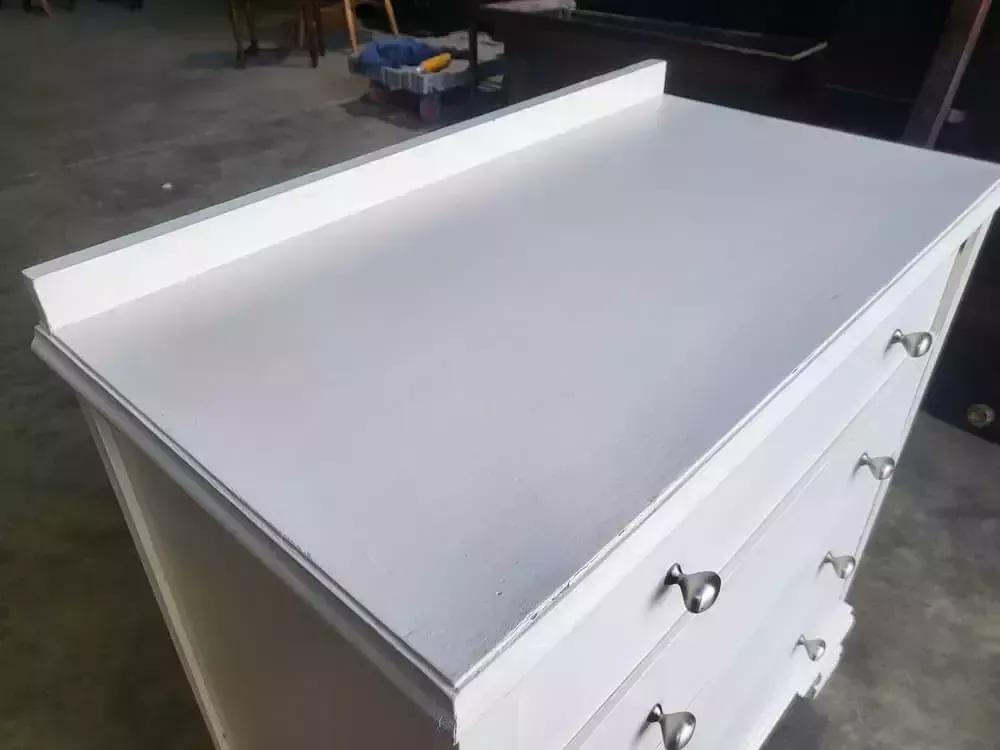 20thc White Small Chest Of Drawers 4 Drawers Bracket Feet Bedroom photo vinterior