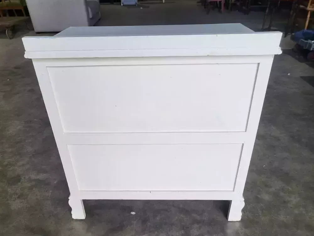 photo for sale 20thc White Small Chest Of Drawers 4 Drawers Bracket Feet Bedroom