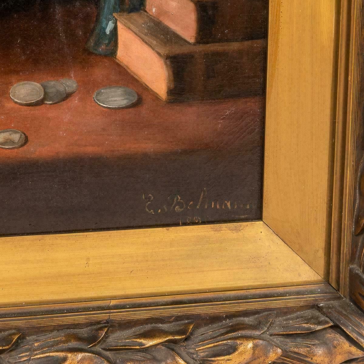 photo buy Oil On Canvas Painting Of An Antiques Dealer, Stamped P. Aprin