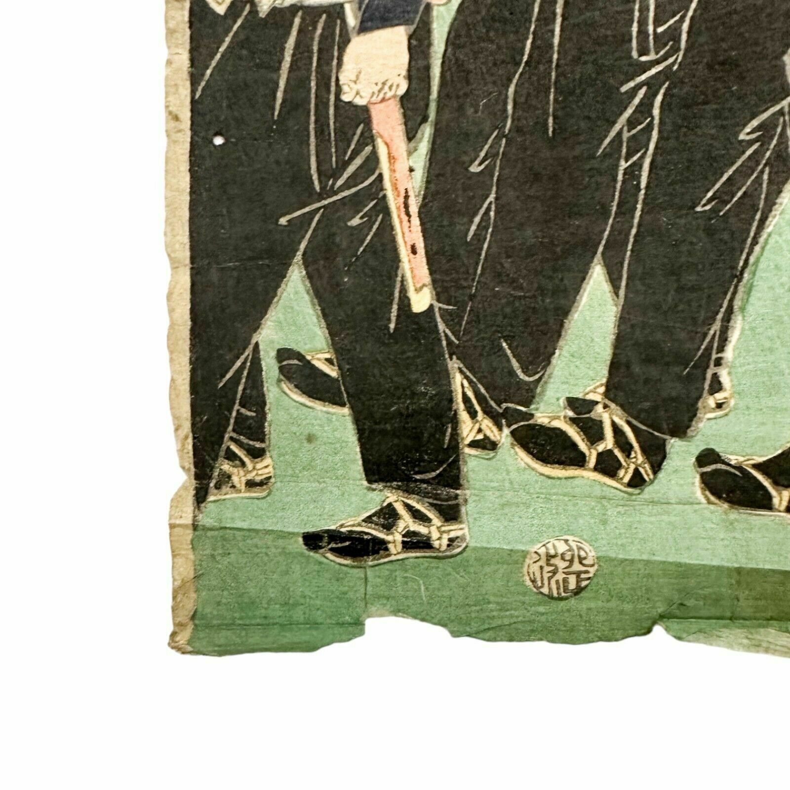 photo vinterior Edo Period "Parade Of The Emperor's Troops" Woodblock Print Triptych Yoshifuji
