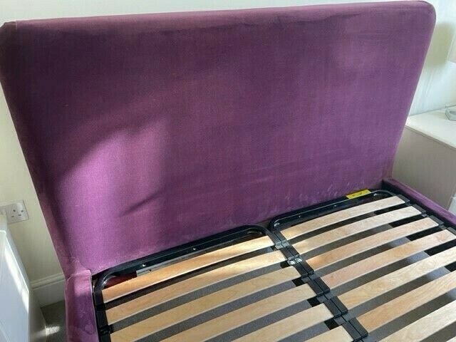 Loaf King Size 'Cookie' Bed In 'Drenched Damsons (Purple) Luxurious Clever Velvet photo buy