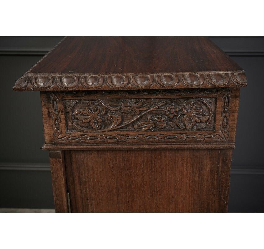 1278.81 Anglo Indian Padauk Wood Carved Side Cabinet photo