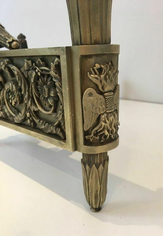 Pair Of Empire Period Bronze Andirons photo vintage