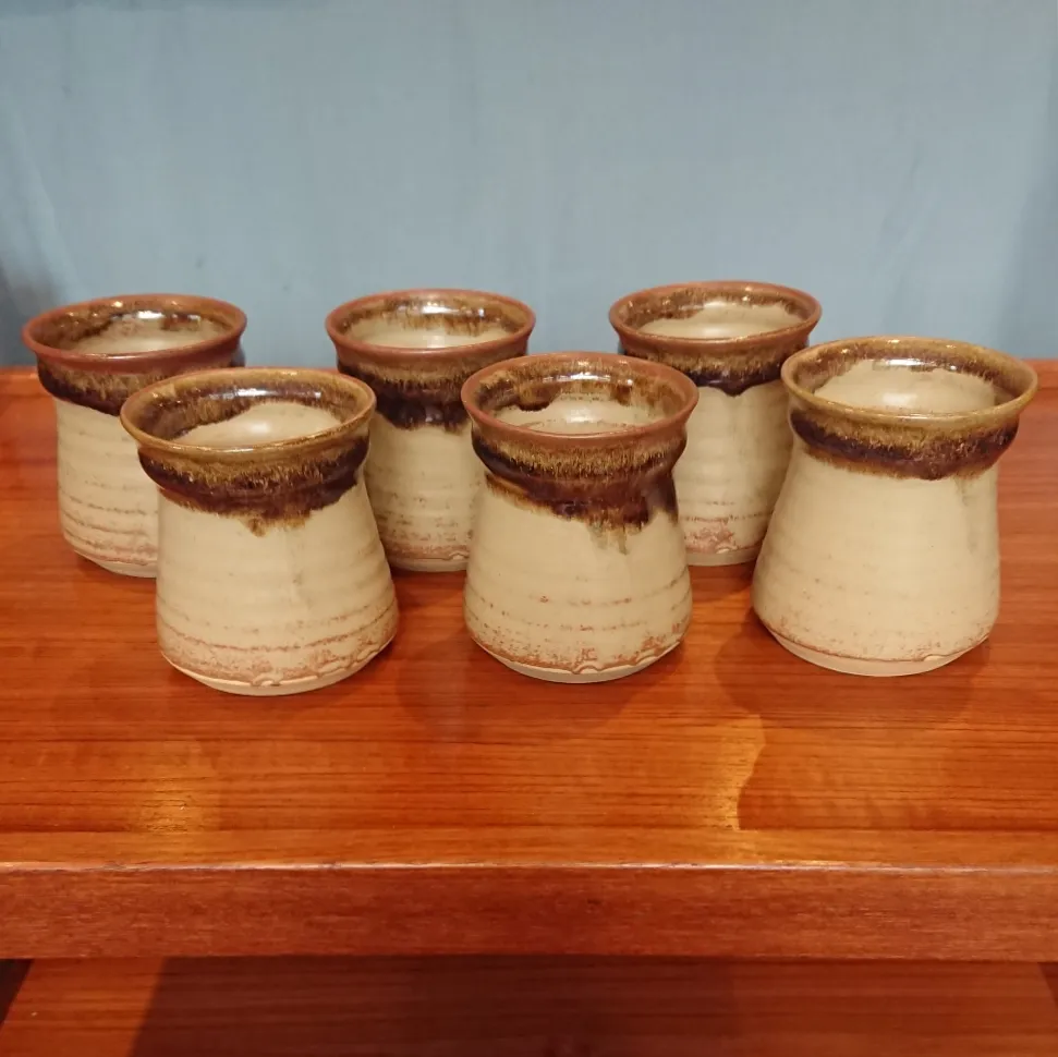 Set Of Six Matching Studio Pottery Mugs By Ernest Bernard Jones photo buy
