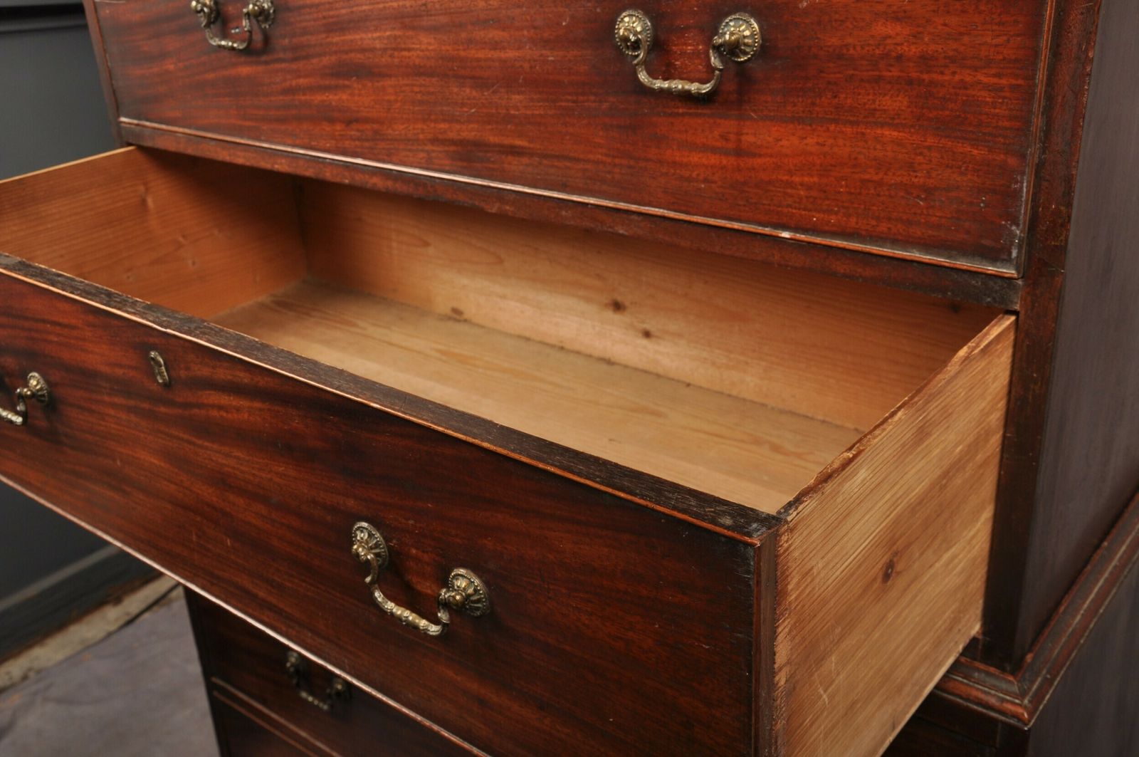 18th Century Mahogany Tallboy, 1700s photo vinterior