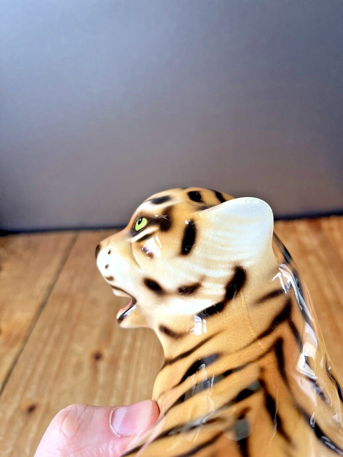 photo vinterior Mid Century 50s Italian Bassano Ceramics Hollywood Glam Tiger Cub Ornament Italy