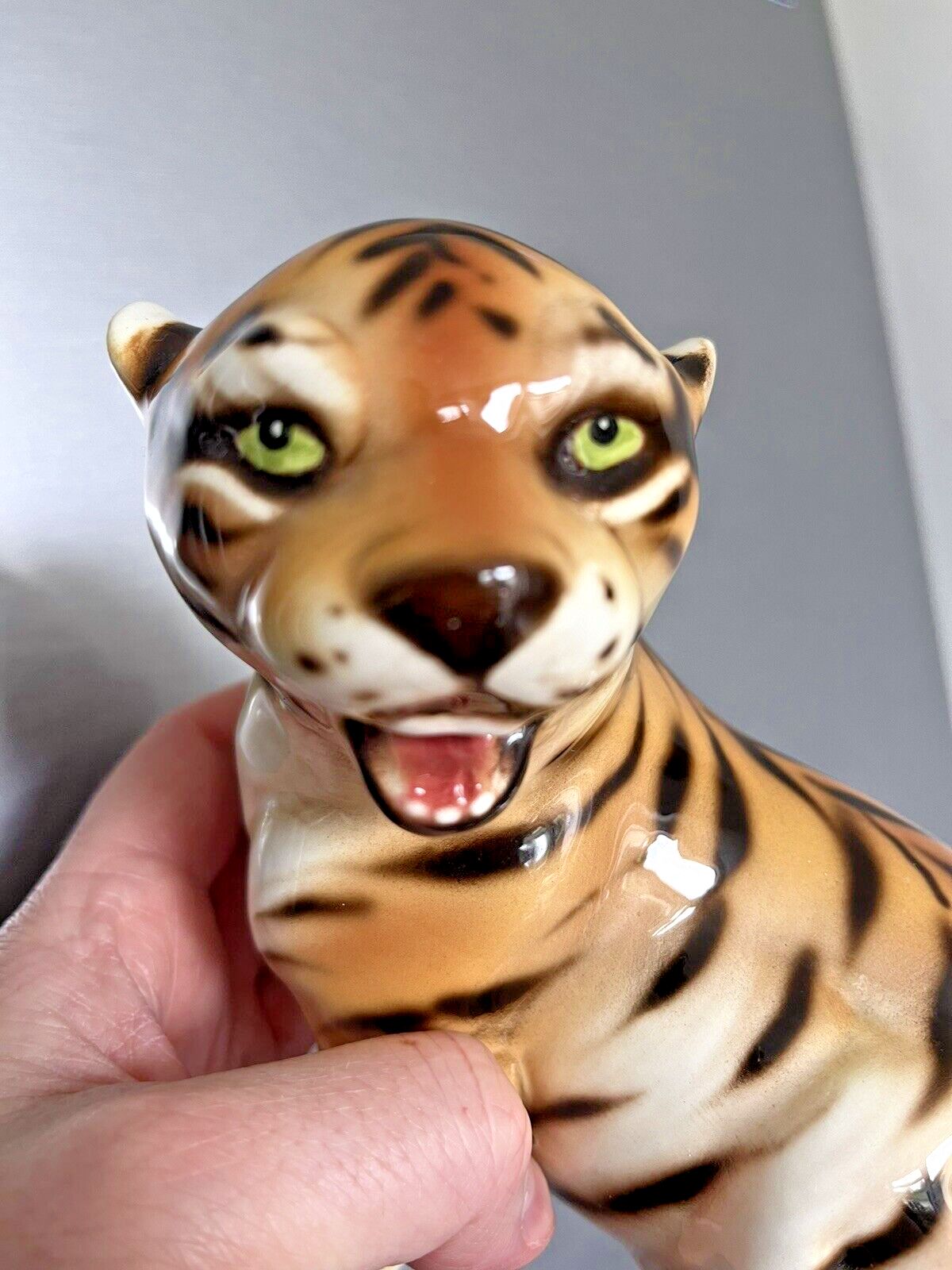 photo buy Mid Century 50s Italian Bassano Ceramics Hollywood Glam Tiger Cub Ornament Italy