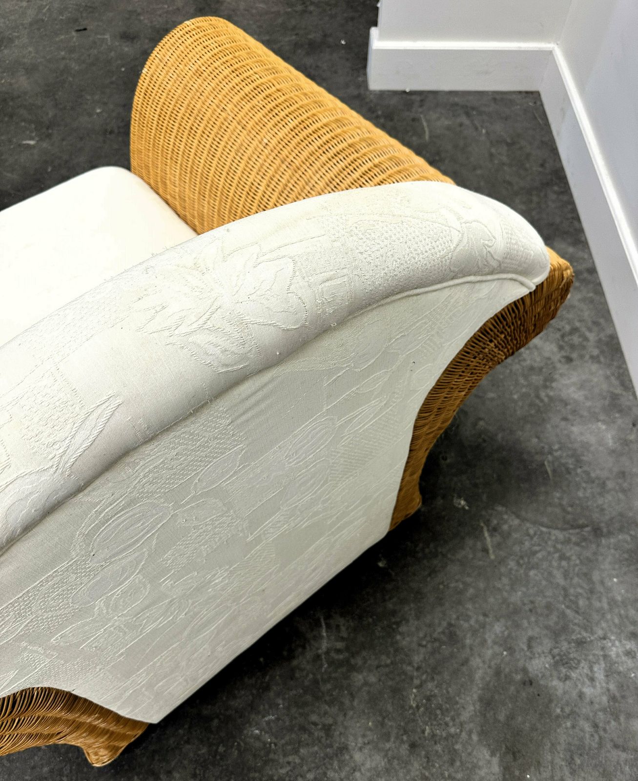 Xxl Vintage Shell Back Rattan Armchair, France 1980s. photo Furniture