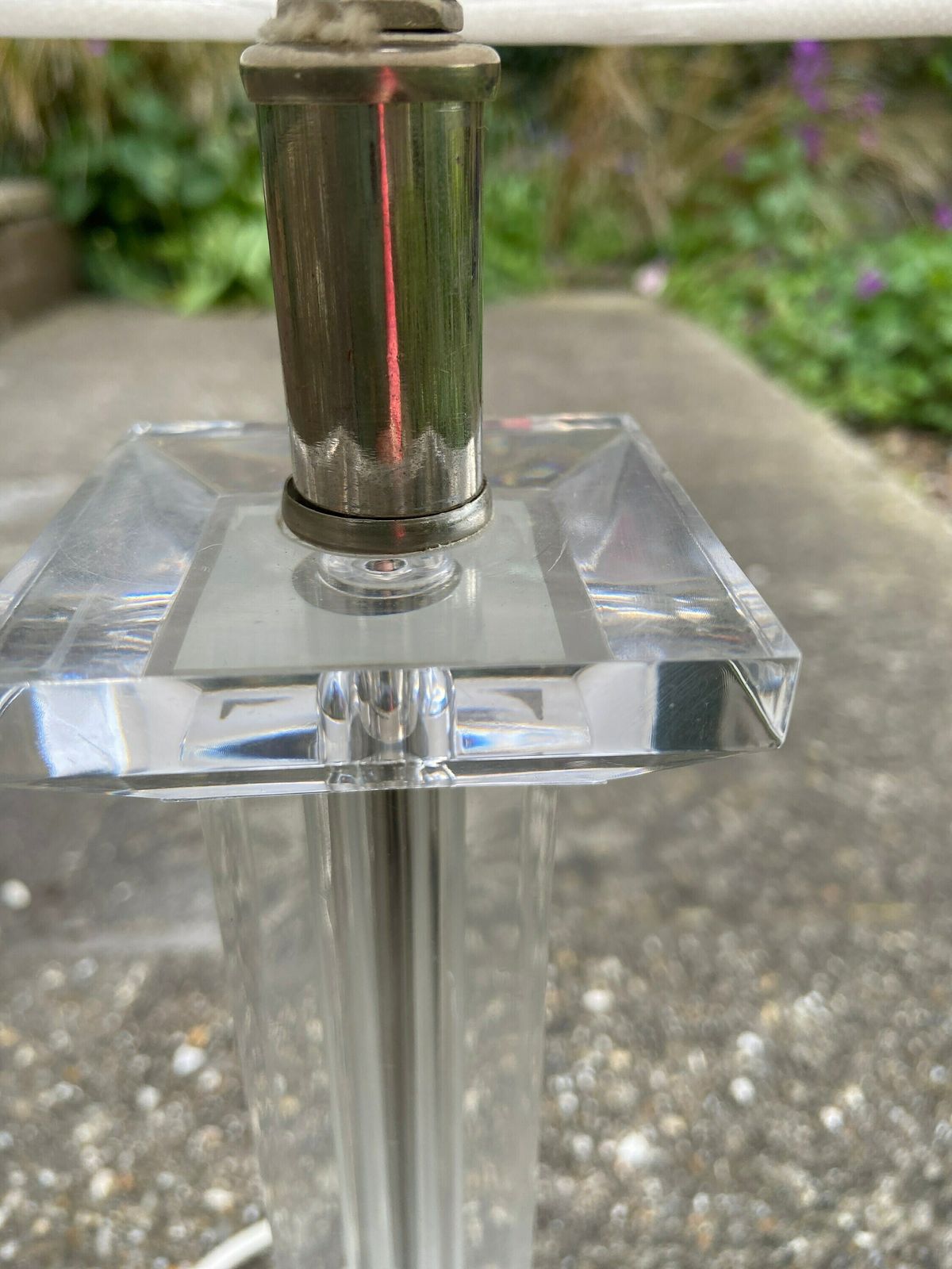 Vintage Geometric Cubic Perspex Lamp With New Shade   Working Condition photo Lighting