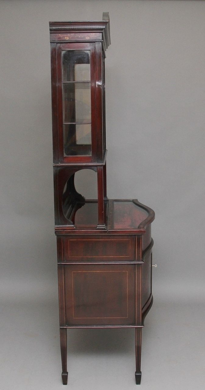 19th Century Mahogany And Inlaid Display Cabinet photo for sale