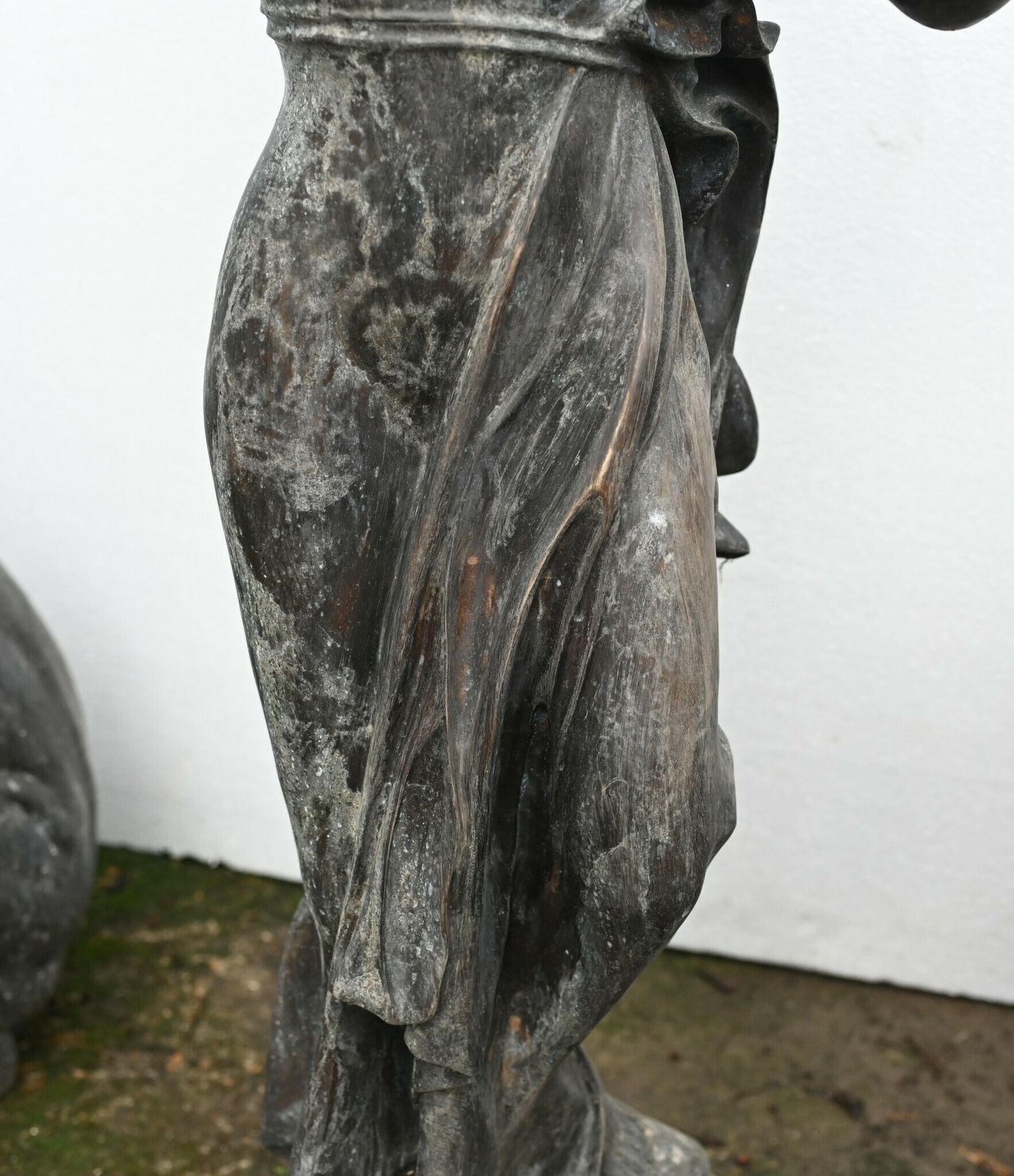 Bronze Female Violinist Statue Roman Maiden Garden Art Violinist photo vintage