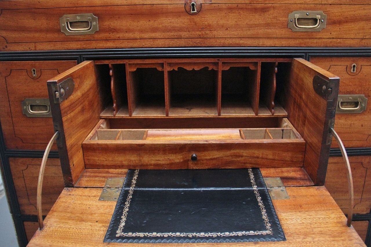 19th Century Camphor Wood Secretaire Military Chest photo 5550.0
