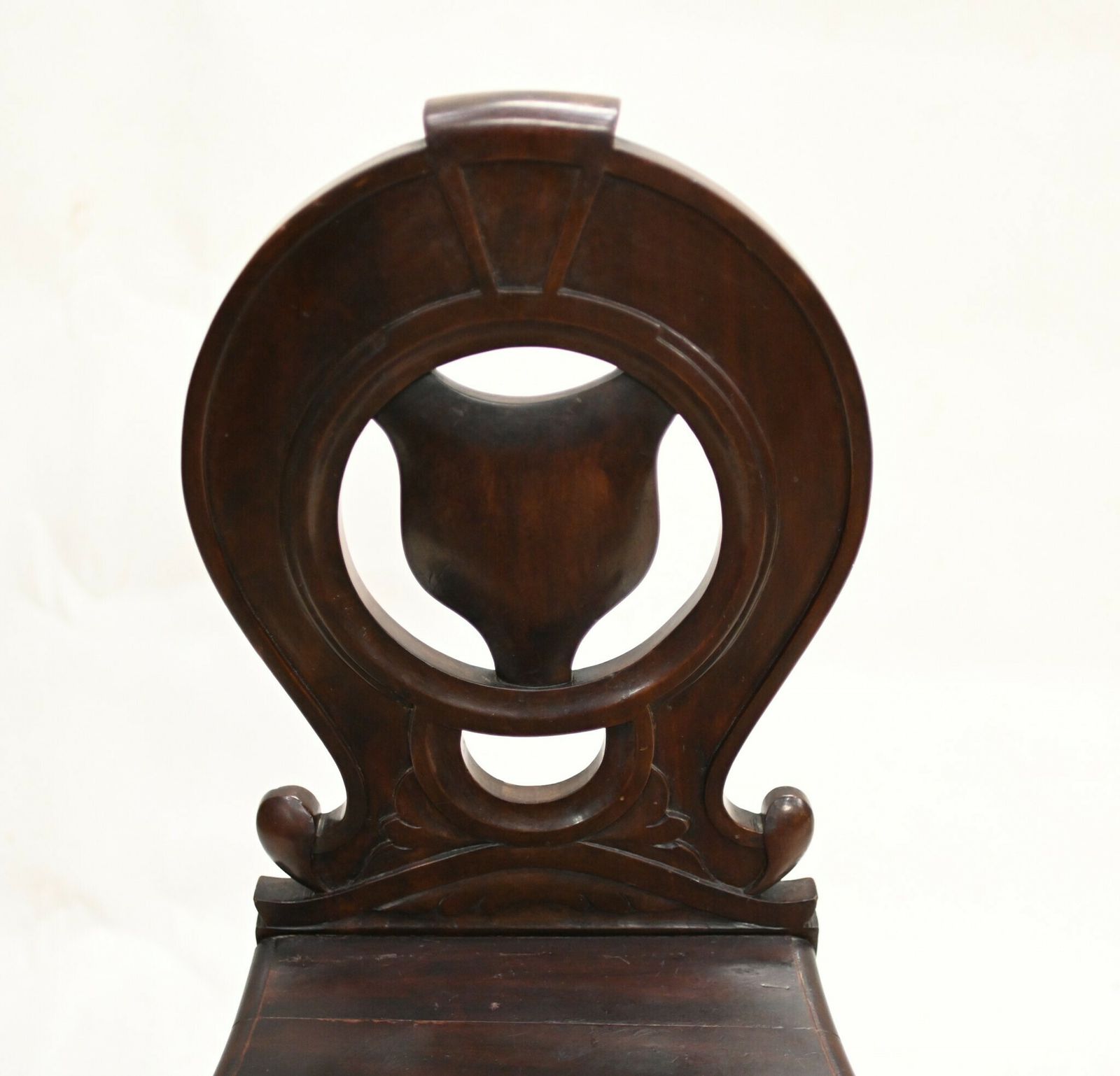 Pair Mid Victorian Hall Chairs Mahogany 1840 photo Furniture