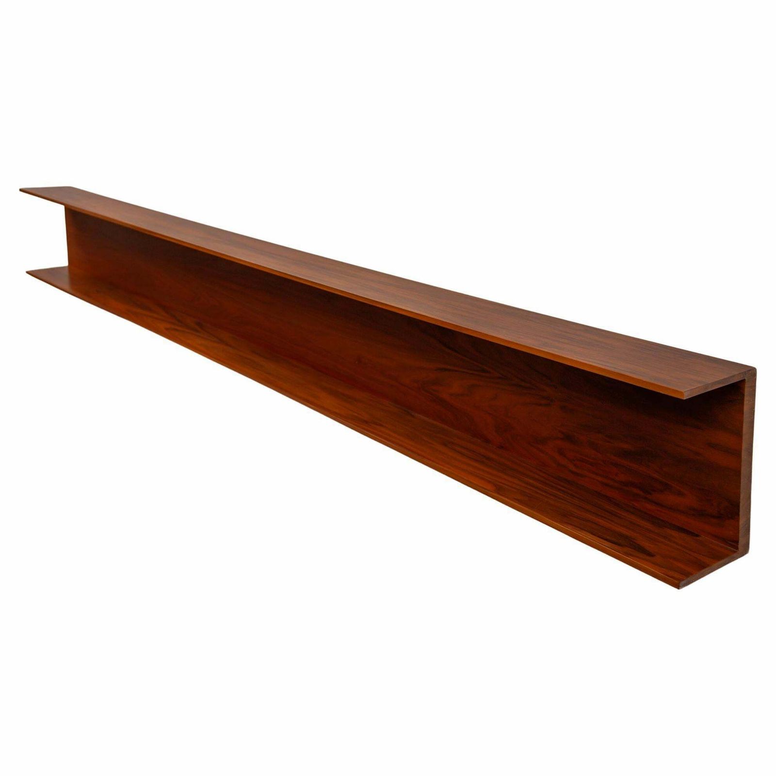 Large Floating Teak Wall Mounted Shelf By Walter Wirtz For Wilhelm Renz, 1960s