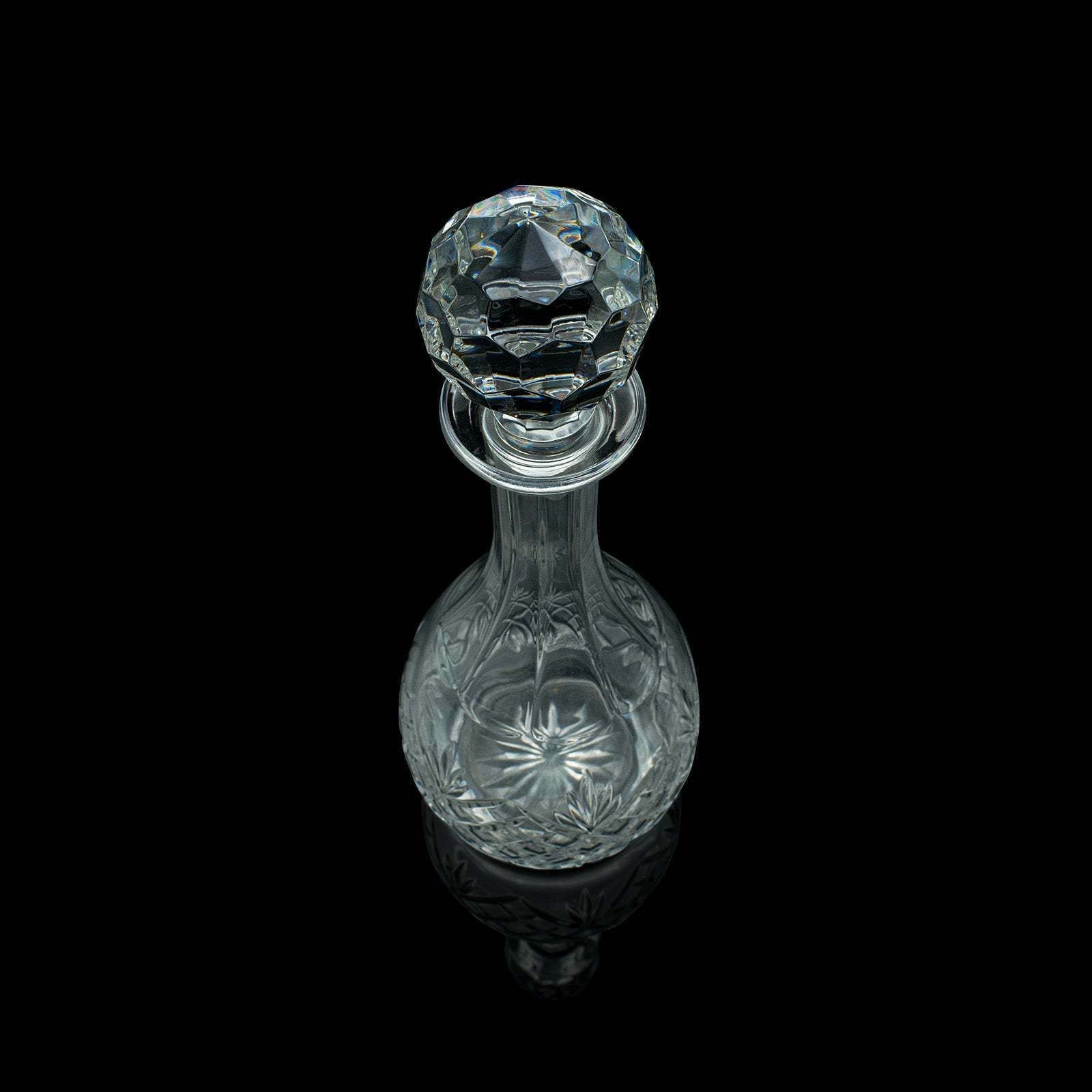Tall Vintage Port Decanter, English, Cut Glass, Wine, Spirit Vessel, Mid Century photo buy