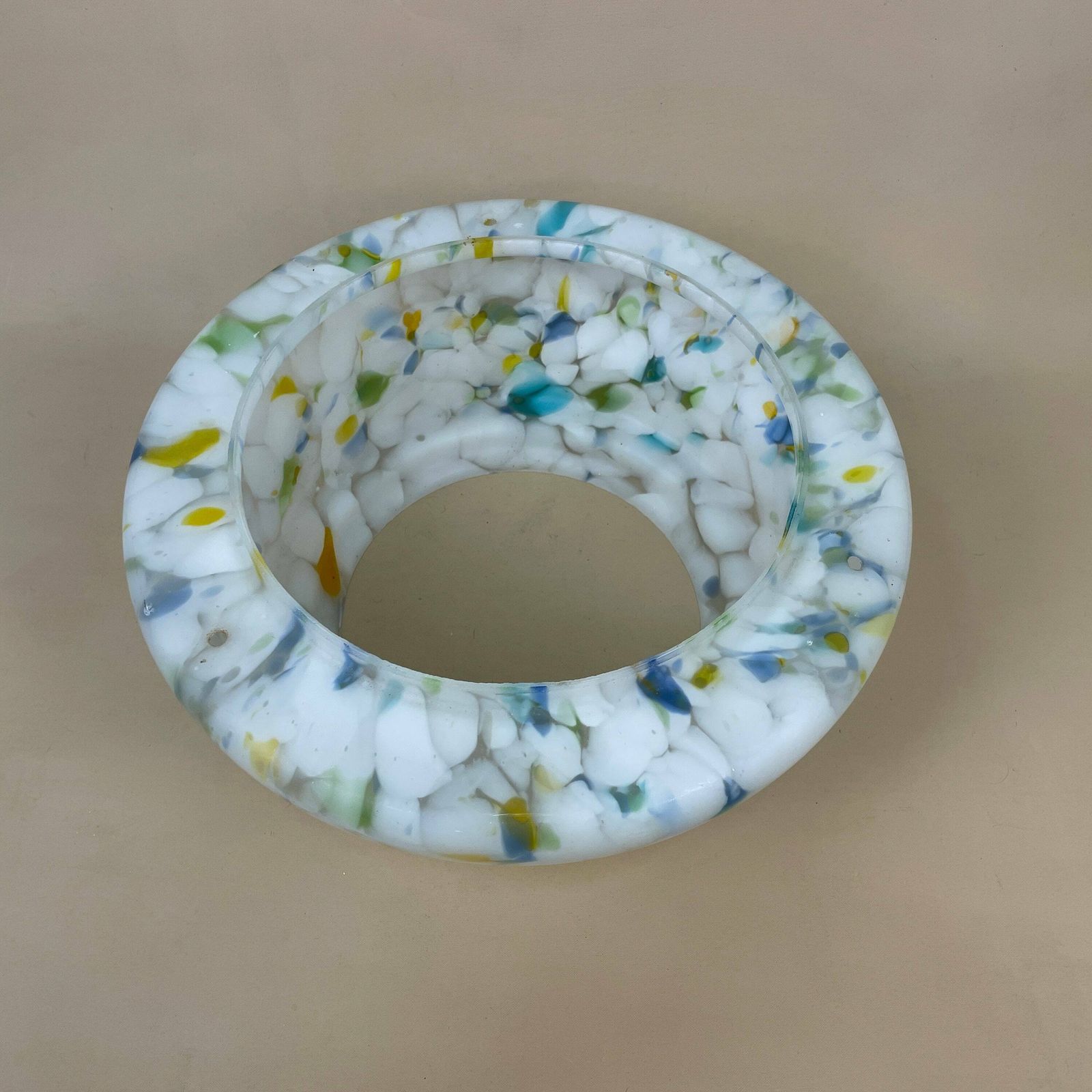 Glass Ceiling Lamp Shade White Speckled Lampshade Stain Glass Tiffany Style Lightshade Light Patterned Frosted Milky Pendant Art Deco photo for sale