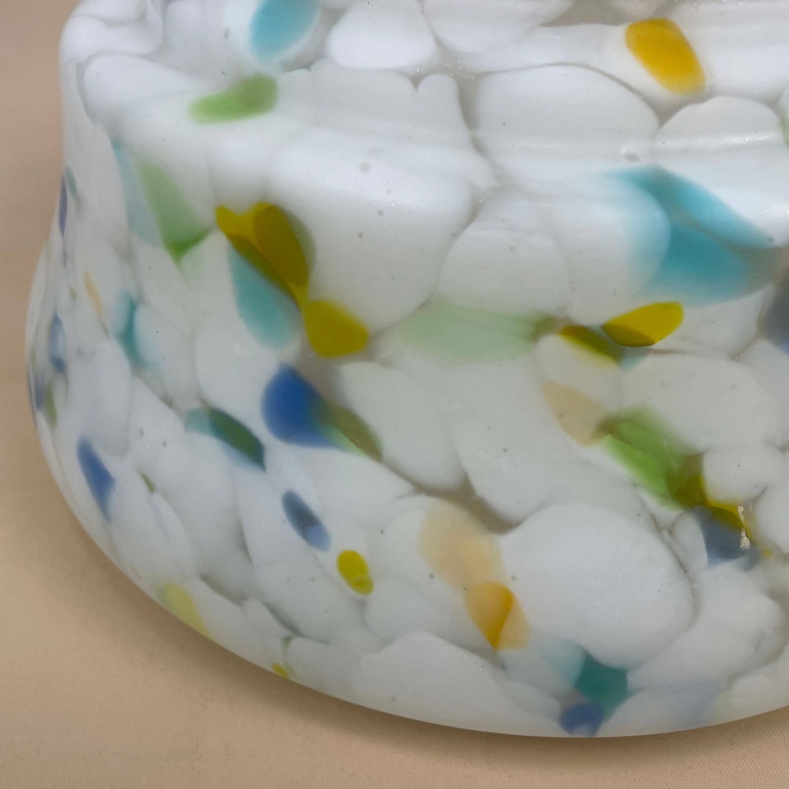 photo for sale Glass Ceiling Lamp Shade White Speckled Lampshade Stain Glass Tiffany Style Lightshade Light Patterned Frosted Milky Pendant Art Deco