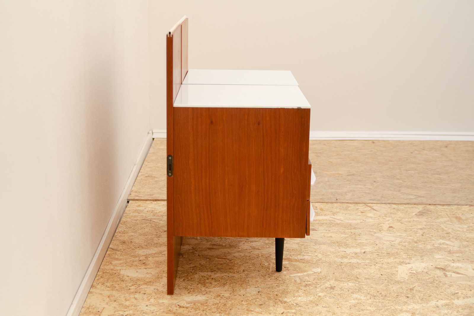Pair Of Fully Renovated Bedside Tables By Mojmír Požár, 1960's, Czechoslovakia photo vinterior