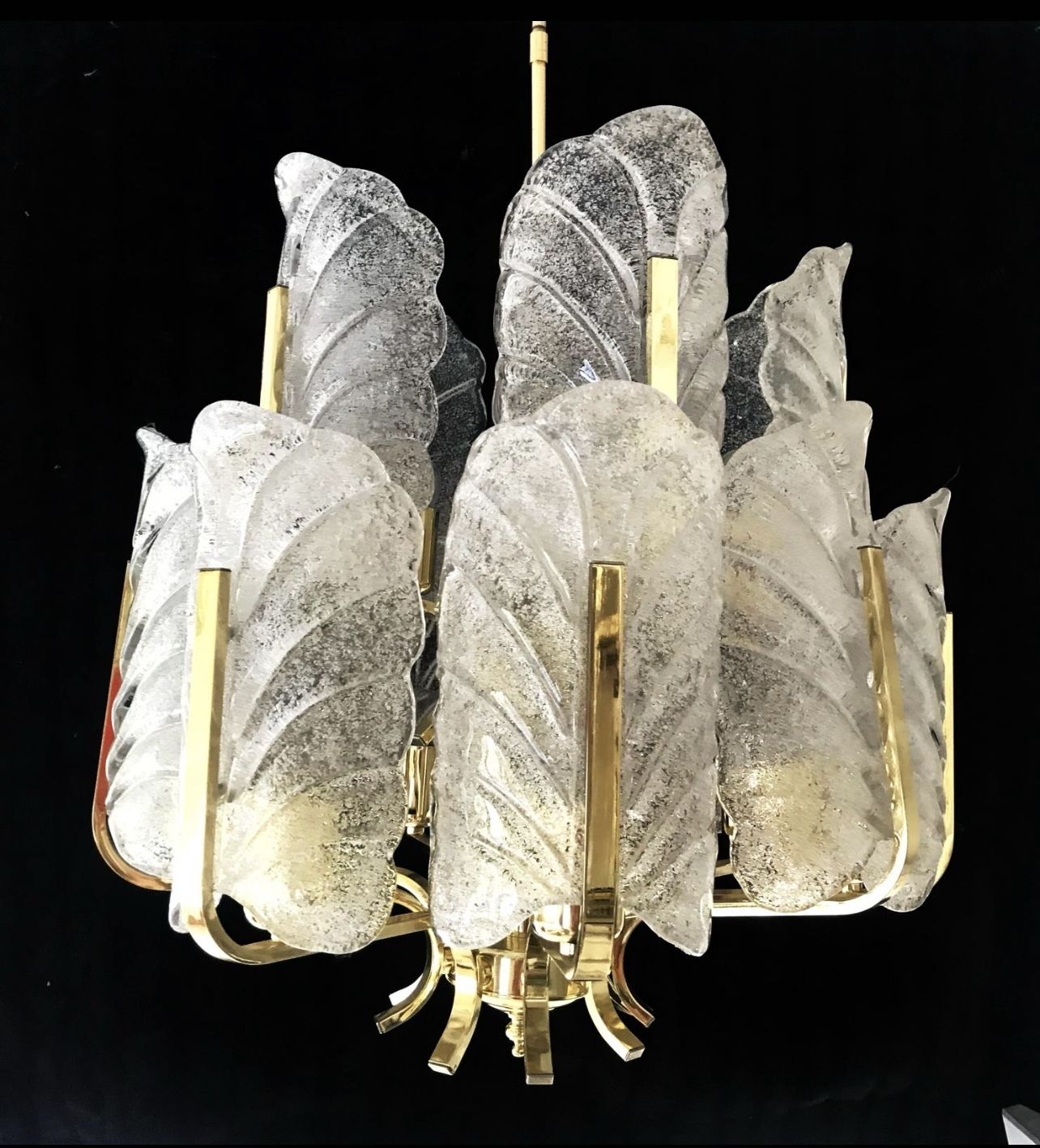 Carl Fagerlund By Orrifors Chandelier 14 Leaves Glass Murano photo Lighting