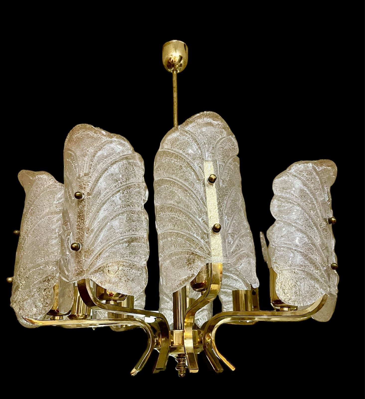 Carl Fagerlund By Orrifors Chandelier 9 Leaves Glass Murano photo 750.0