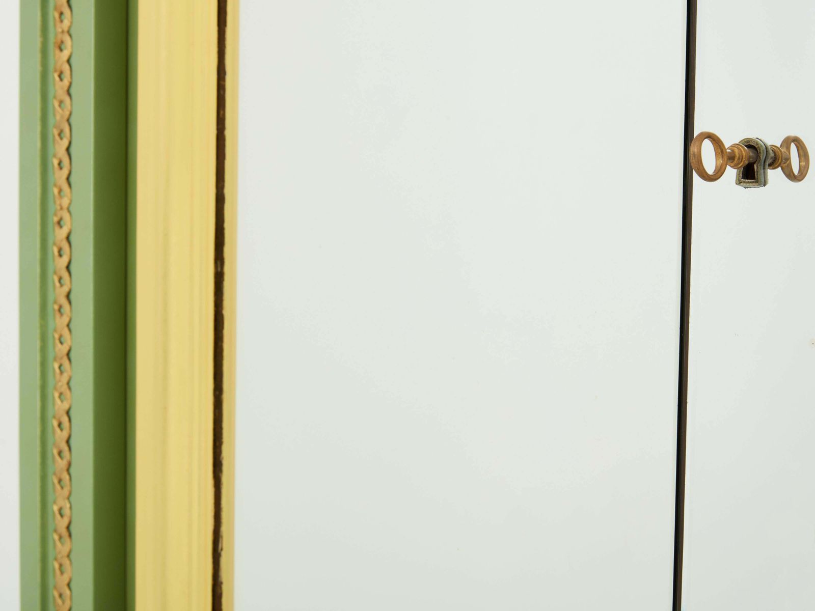 André Arbus Pair Of Celadon Green Lacquered Wardrobes Gilt Brass 1930 photo 81245.0