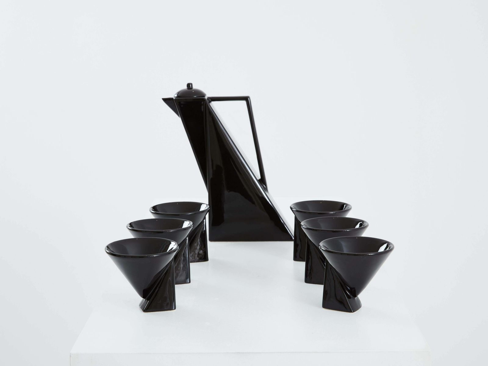 Pierre Casenove For Studio Salins Glazed Ceramic Coffee Set 1980s photo buy