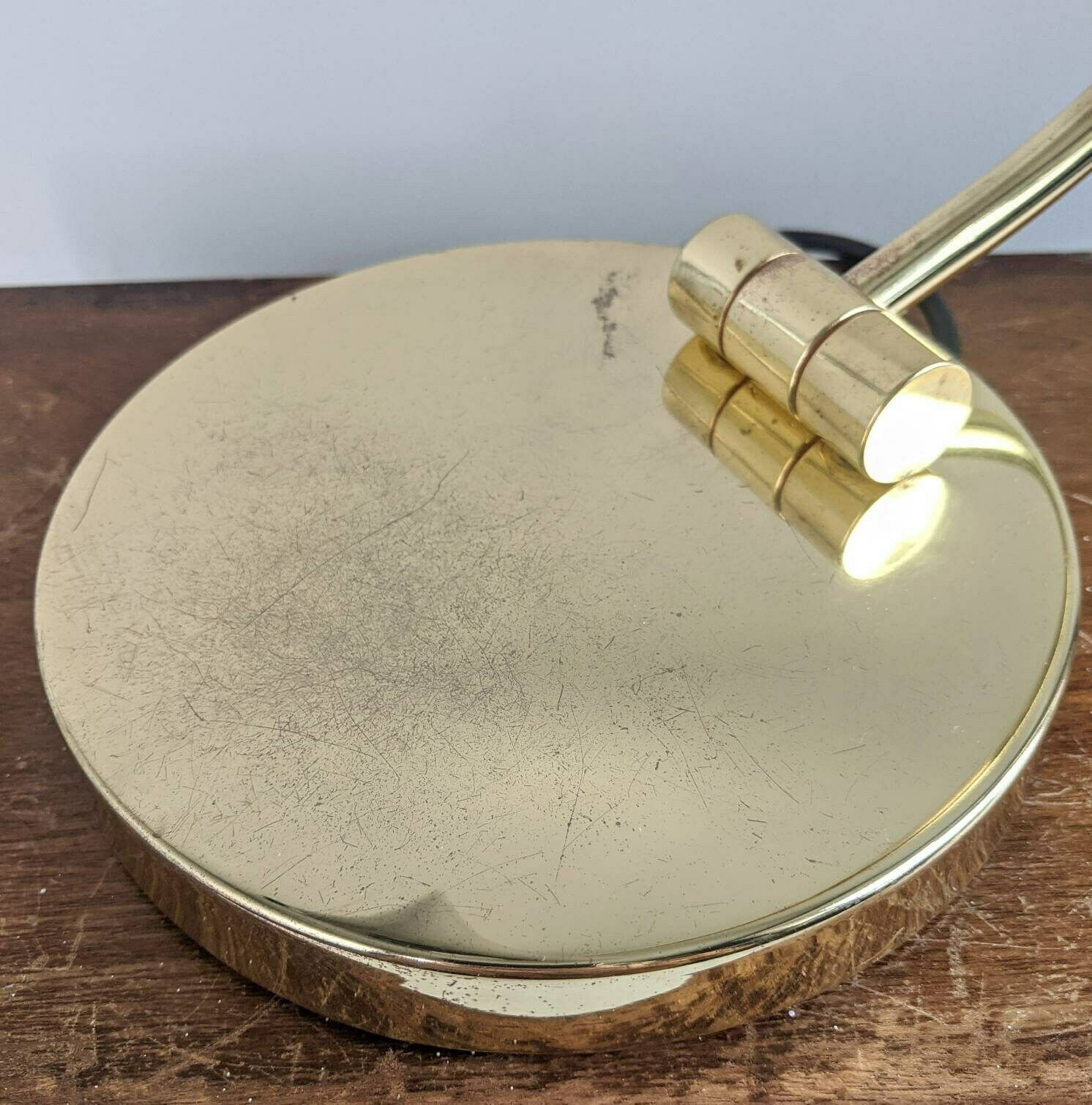 Vintage Banker's Desk Lamp In Shiny Gold photo buy