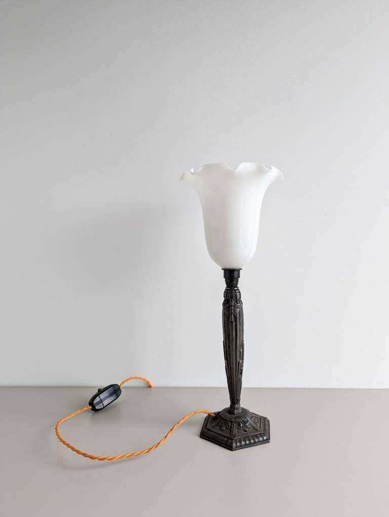 Art Deco Vintage Table Lamp, Made In France, 1930's photo furniture