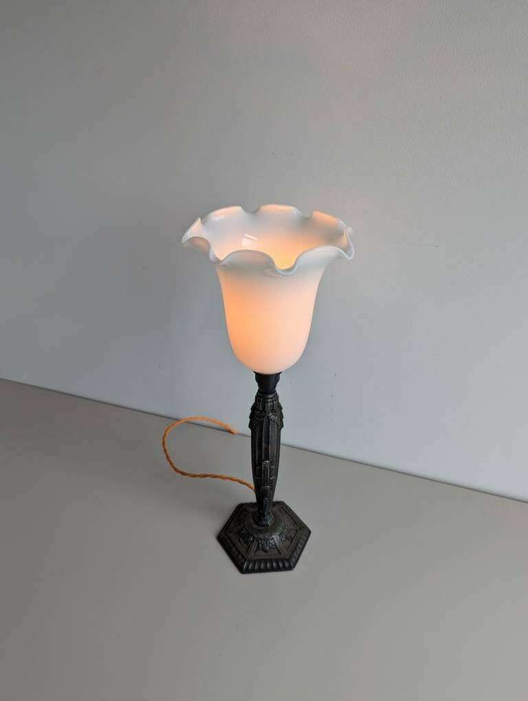 Art Deco Vintage Table Lamp, Made In France, 1930's photo Lighting