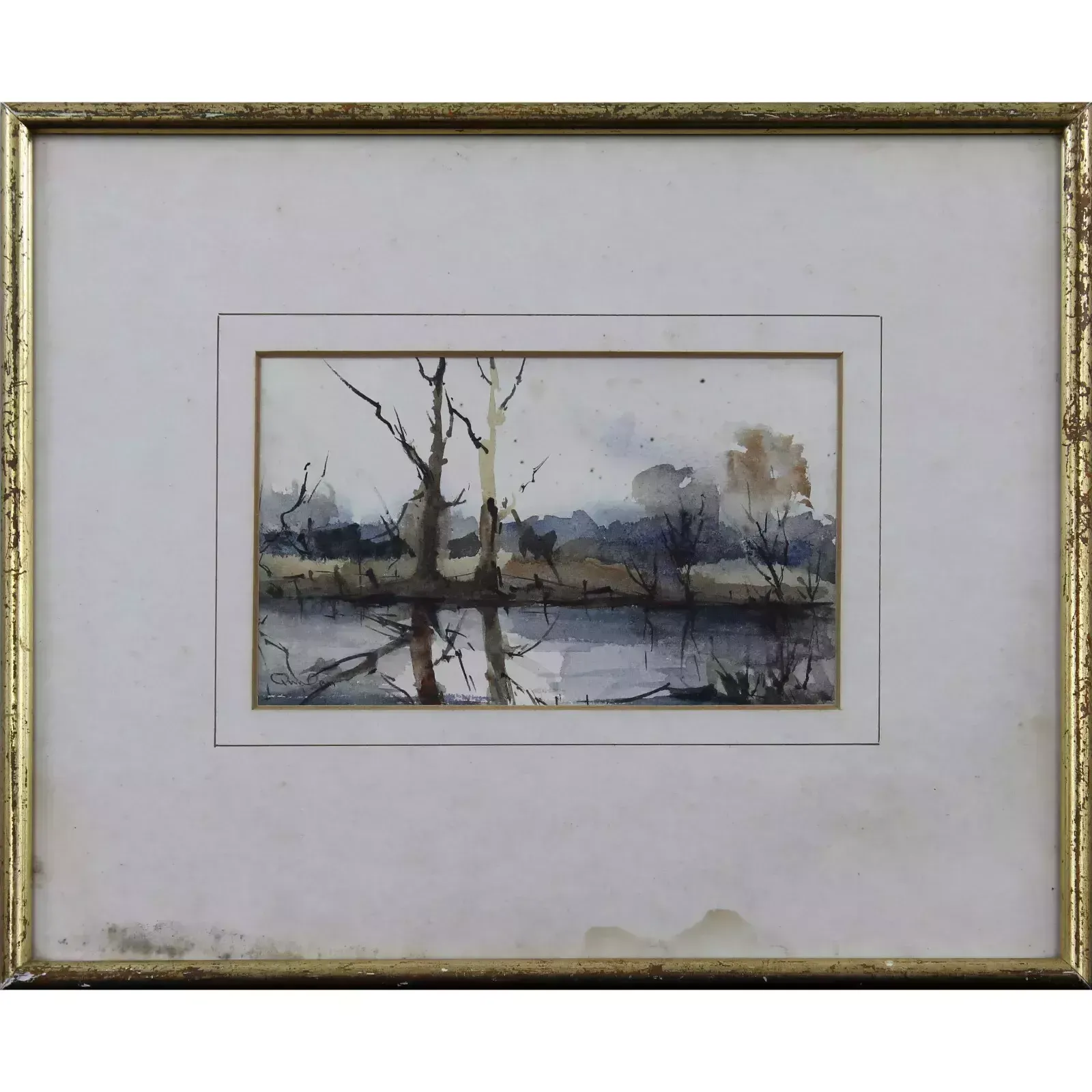 Watercolour By Florence Quinlan. Titled "Autumn On The Isis"