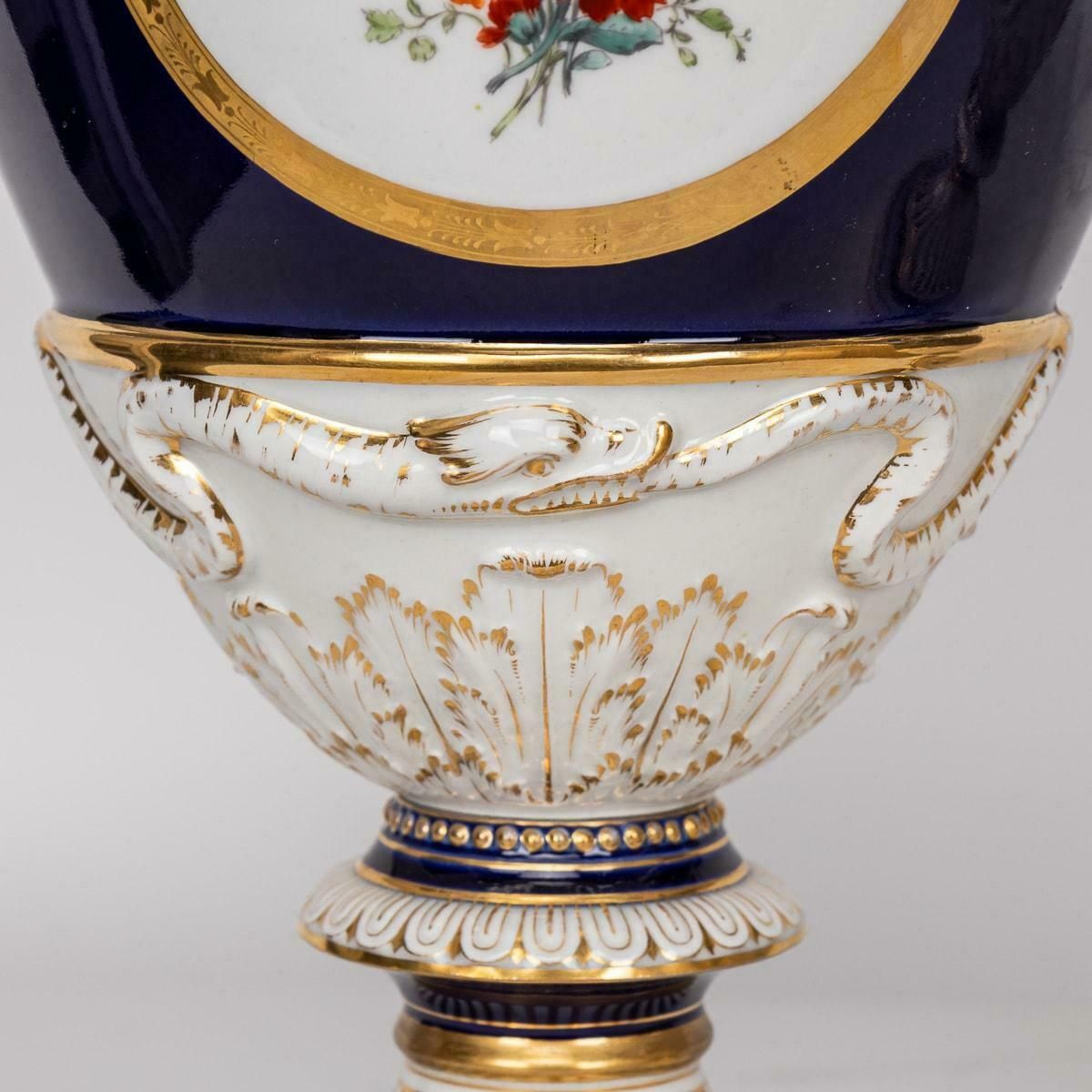 Antique 19th Century German Kpm Porcelain Two Handled Vases And Covers C.1890 photo vintage