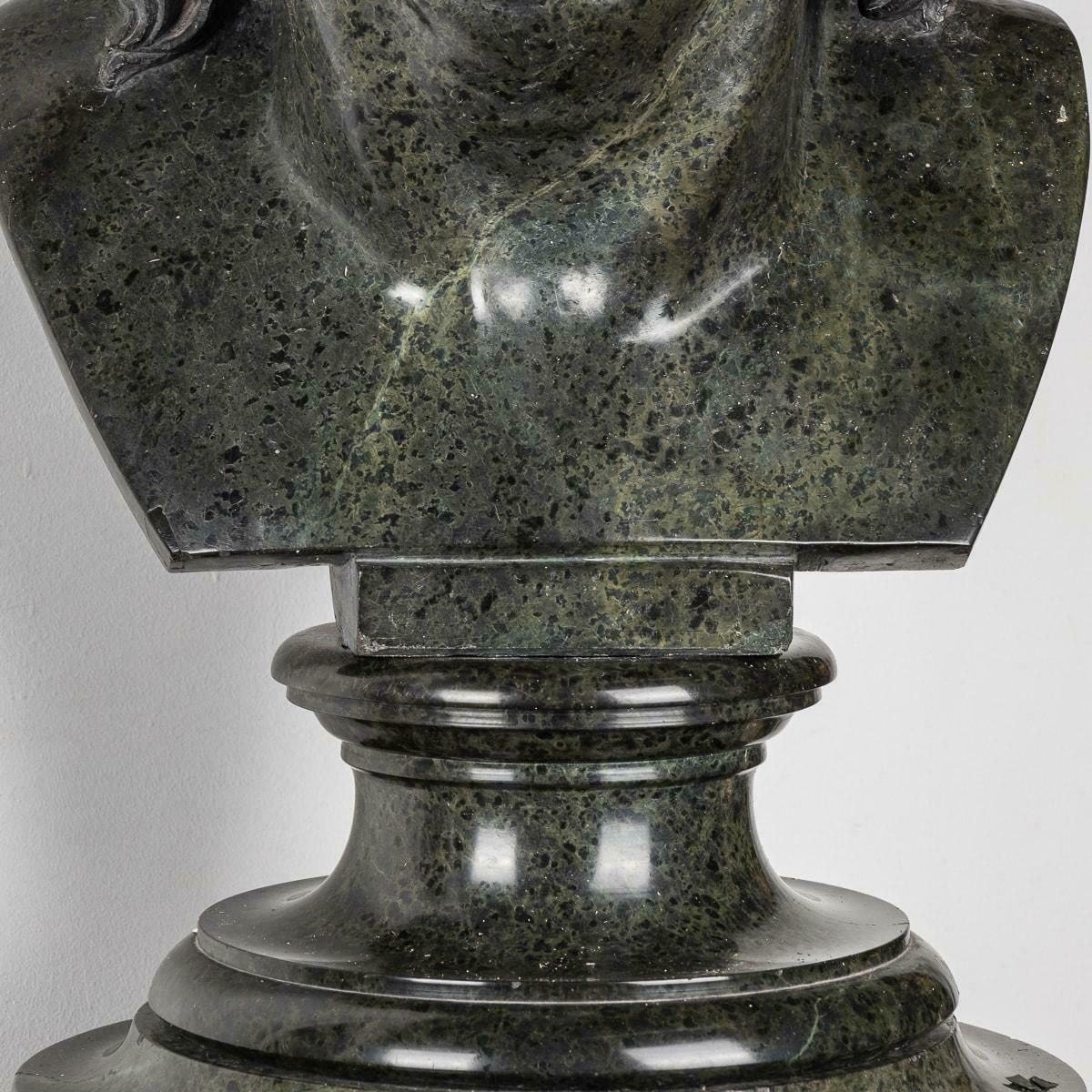 Antique 20th Century Italian Green Marble Life Size Bust On Stand C.1900 photo furniture