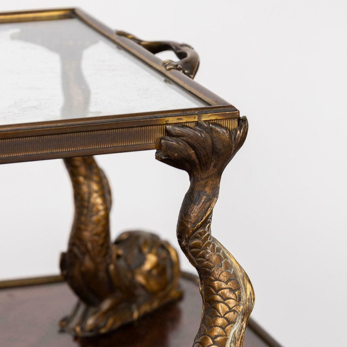 photo vintage 19th Century French Louis XV Style Ormolu Mounted Tea Table & Tray C.1880