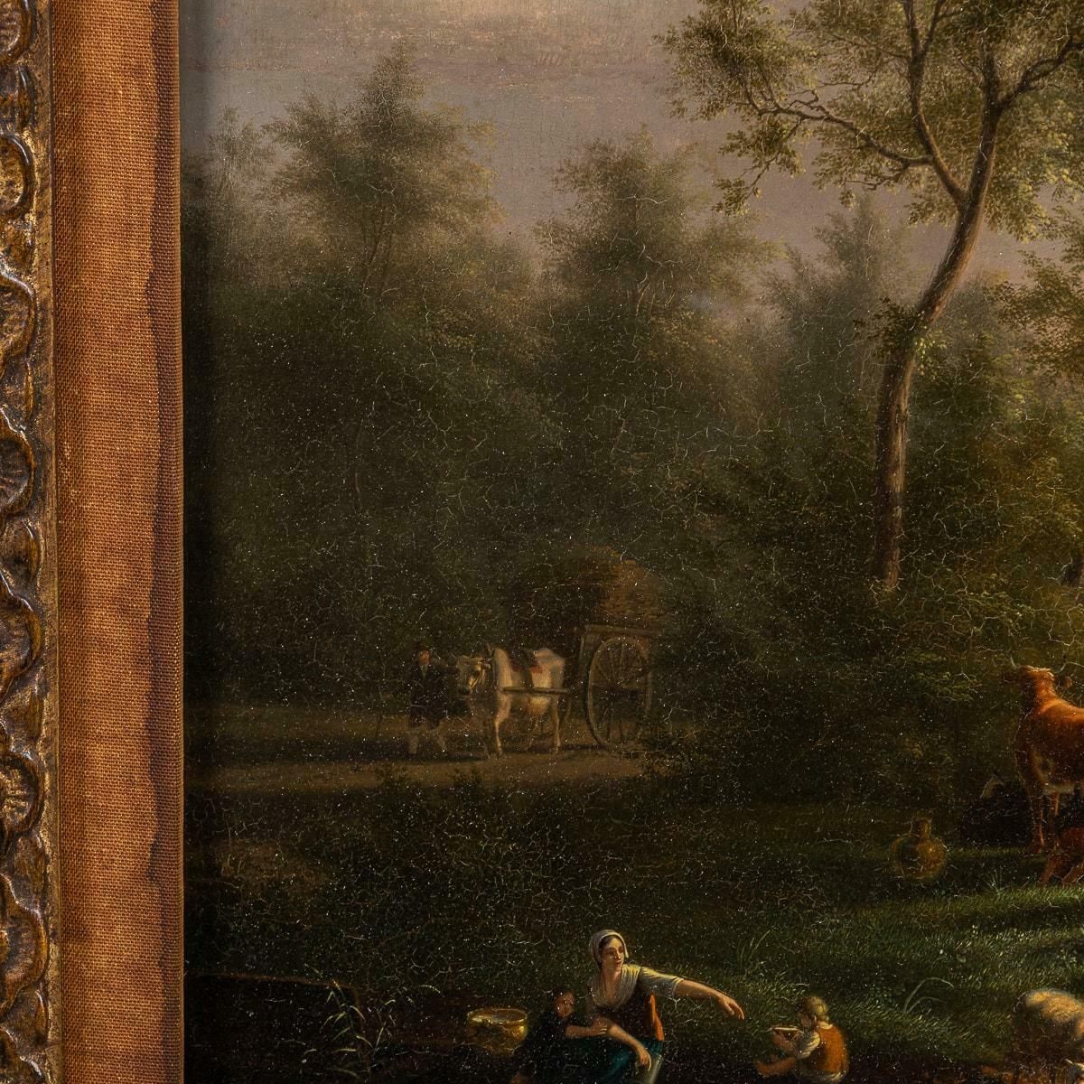 photo for sale Antique 19th Century Oil On Panel Pastoral Setting, Martin Verstappen 1773 1852