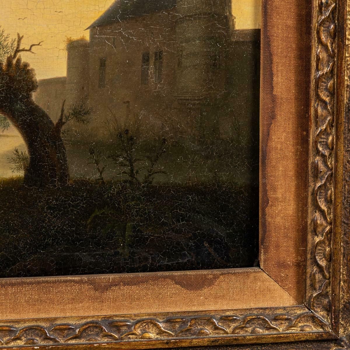 photo vintage Antique 19th Century Oil On Panel Pastoral Setting, Martin Verstappen 1773 1852