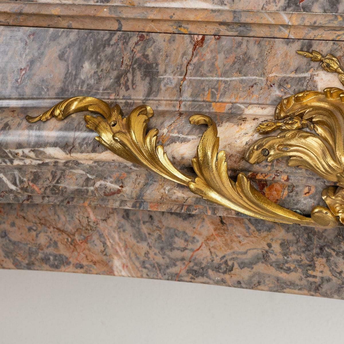 Antique 19th Century French Ormolu Mounted Caravaggio Marble Fireplace C.1880 photo 16995.0